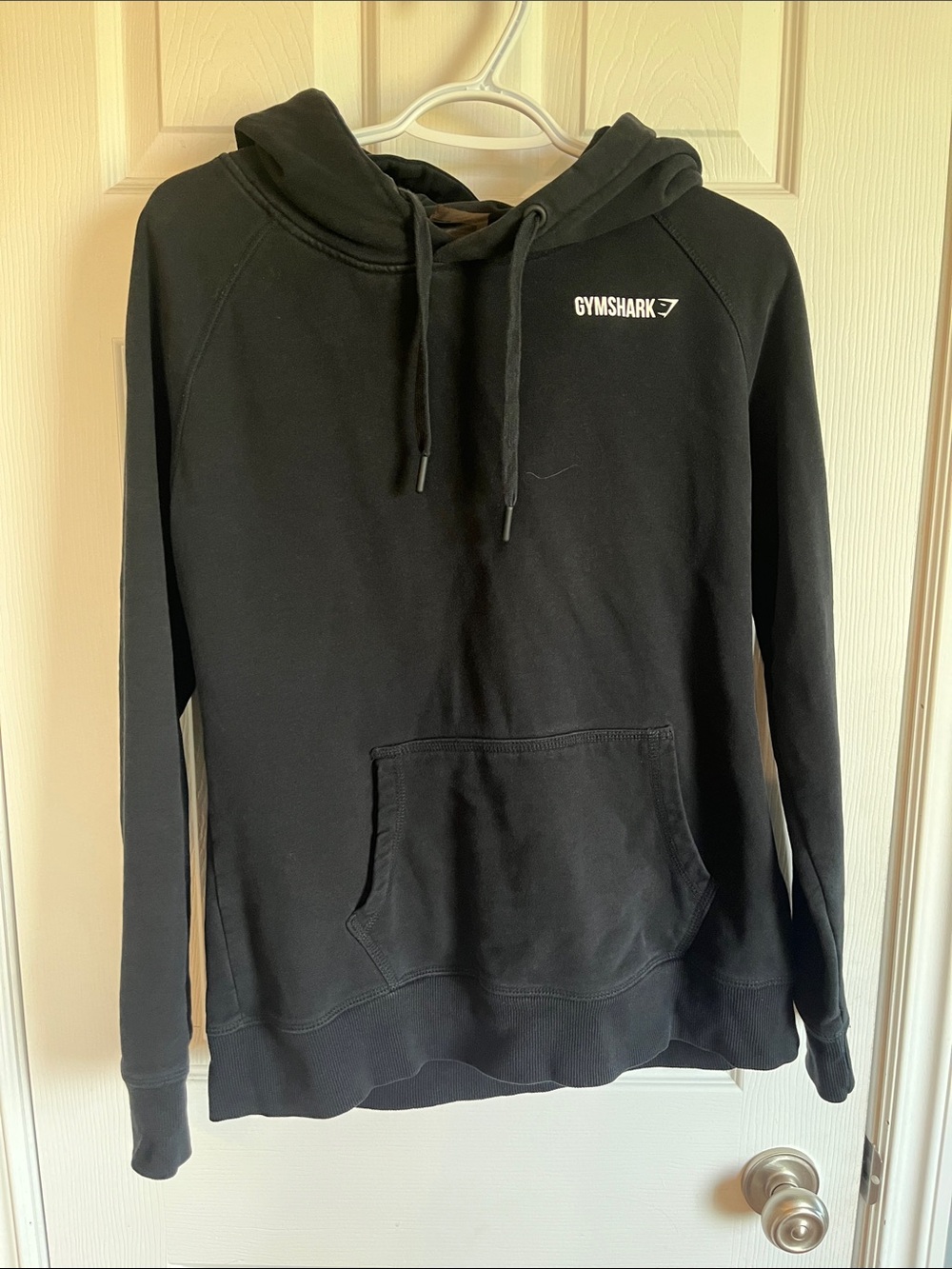 Gymshark Black Pullover Hoodie with Small Chest Logo